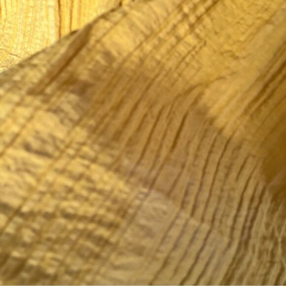 Lane Bryant yellow crinkle chiffon button front neck tie size 28 - Picture 4 of 8